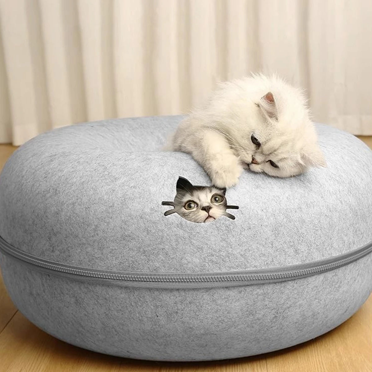 Felt Donut Cat Bed with Vent