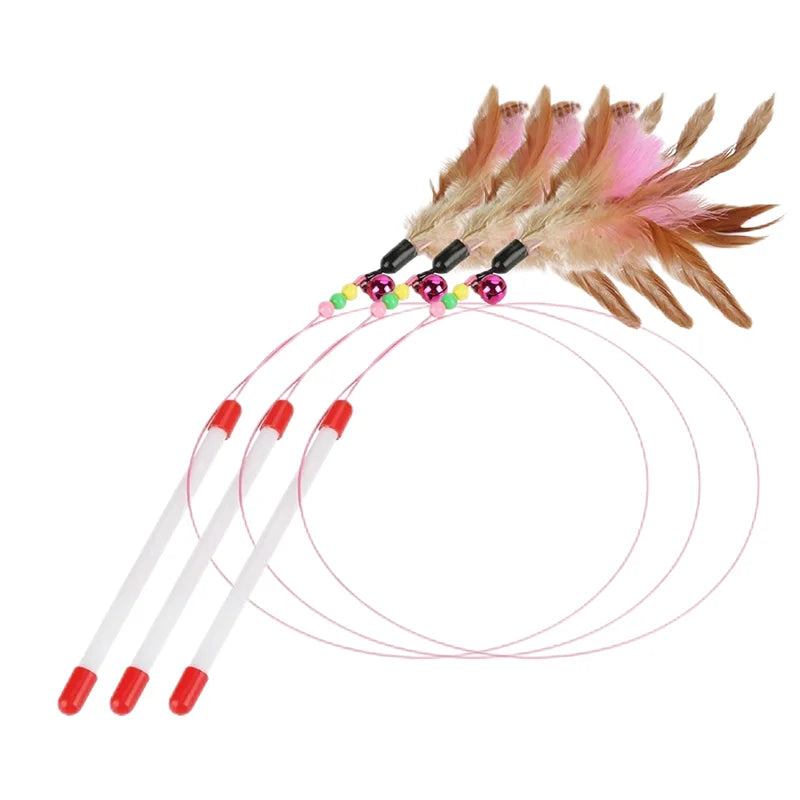 1-10 Pieces Interactive Feather Toy Accessories for Cats